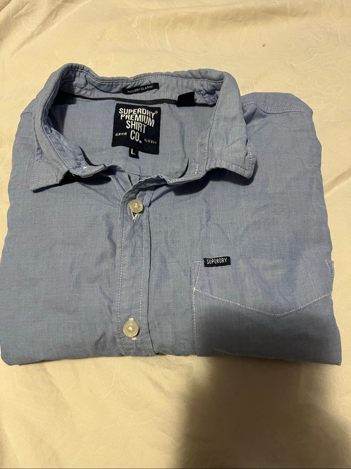 Chemise Superdry bleu manches courtes - photo numéro 7