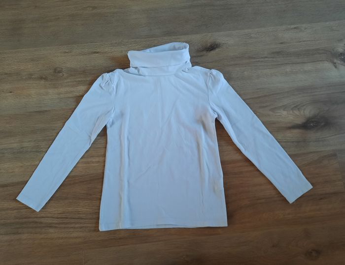 T shirt/sous pull à col roulé blanc TAO 8 ans