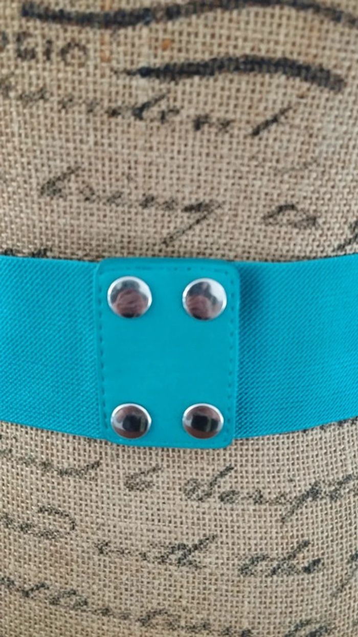 Ceinture bleu élastique noeud 80/90 cm - photo numéro 8