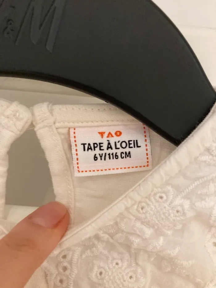 6 ans - Ensemble 3 pièces assorties - 1 robe 1 t-shirt blanc et collant blanc neuf - photo numéro 5