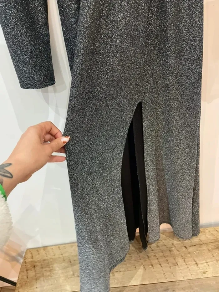 Robe soirée paillettes argentées - photo numéro 4