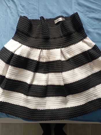 Jupe taille haute rayée noir et blanc