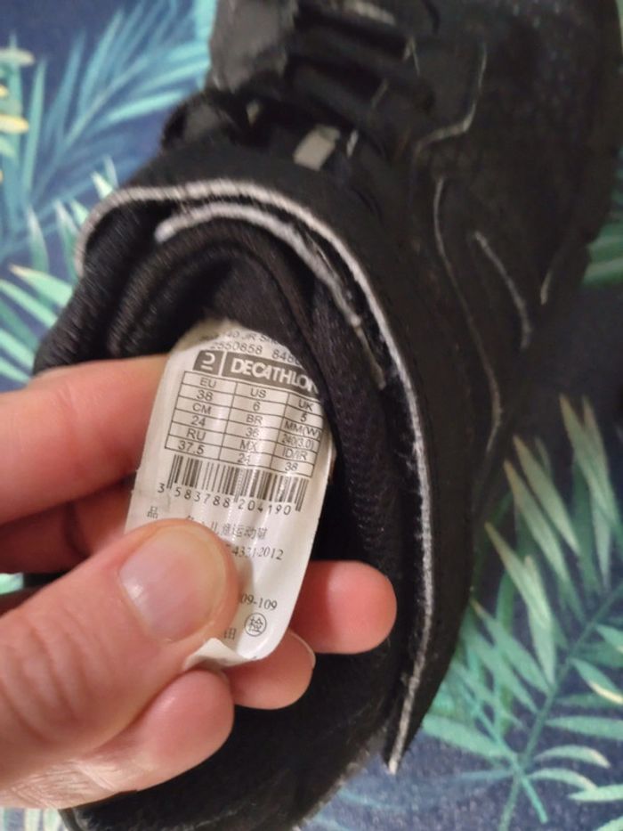 Baskets noires mixtes à scratch Newfeel Decathlon taille 38 - photo numéro 5