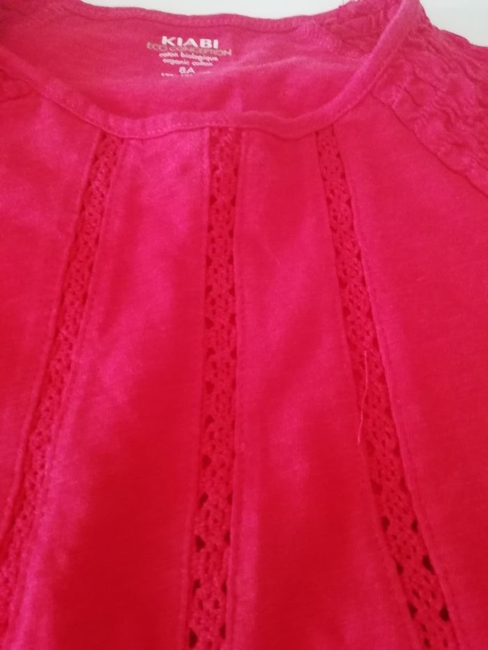 Tee-shirt macramé corail - photo numéro 2