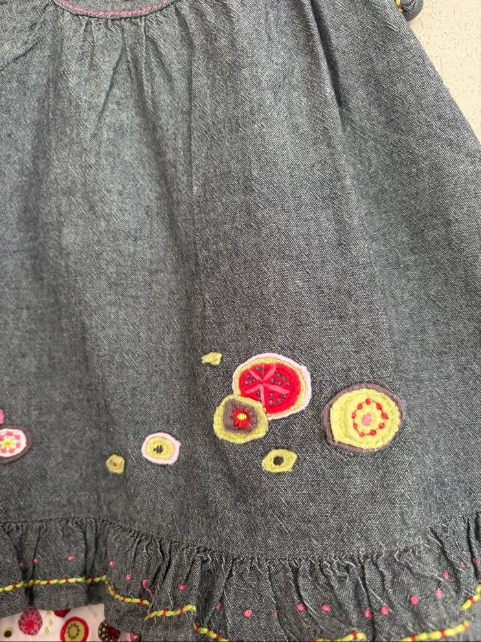 Robe denim brodée Catimini – 12 mois - photo numéro 3