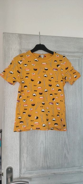 t-shirt jaune sushi
