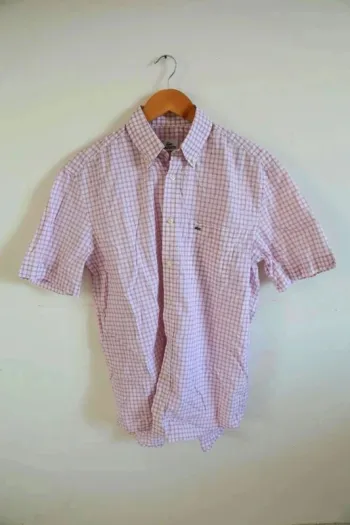 C41 chemisette rose carreaux Lacoste 40