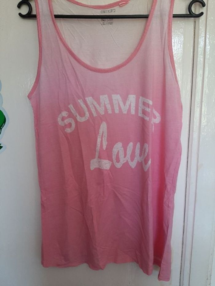 Débardeur rose imprimé, taille S