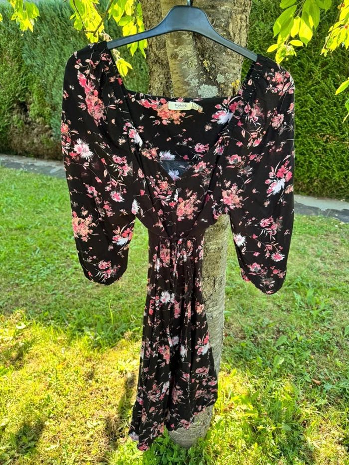 Robe fleurie noire || B-young || taille XL - photo numéro 4
