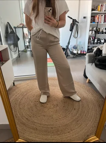 Pantalon fluide Zara style soie jambe large