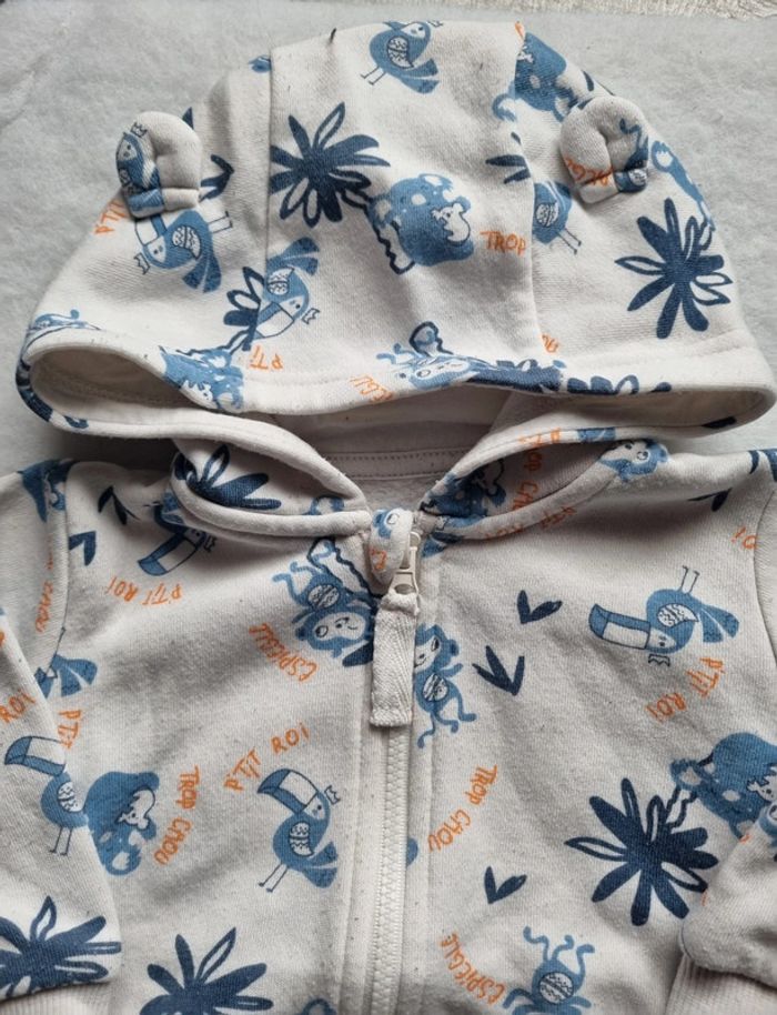 Veste intérieur polaire motifs jungle 6 mois - photo numéro 2