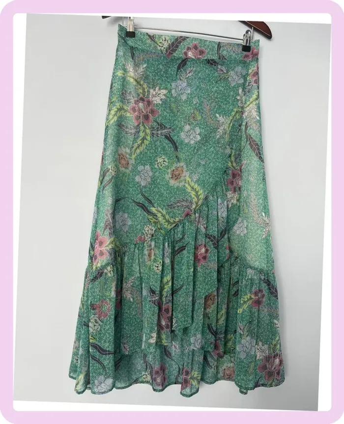 Jupe Longue Verte à Motifs Fleuris – Morgan - Taille 42 - Neuf avec étiquette👗