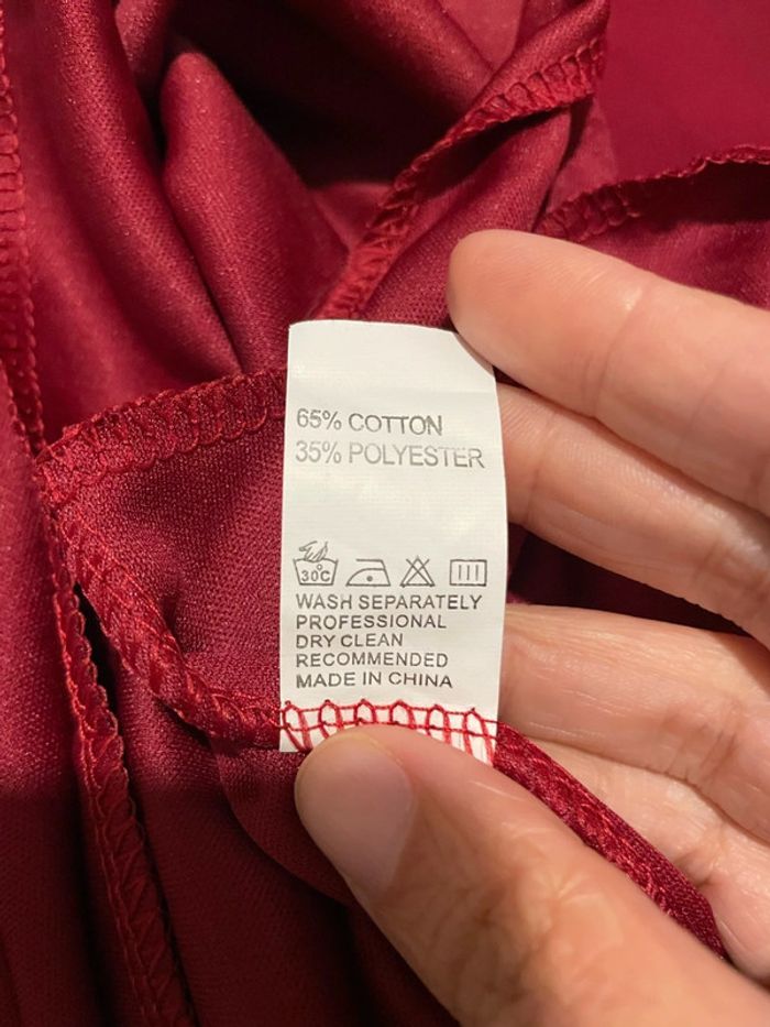 Robe longue bordeaux sans manche large bretelle à dentelle doublé voile ceinture taille taille M - photo numéro 9