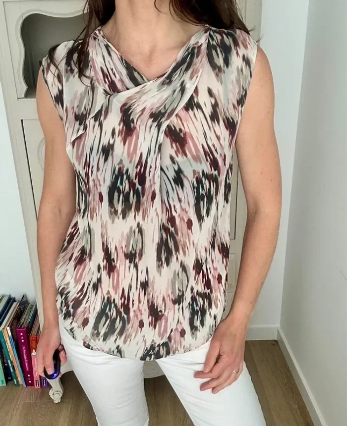 Ravissant chemisier, blouse fluide coloré IKKS taille 36 , S , 1 - photo numéro 5
