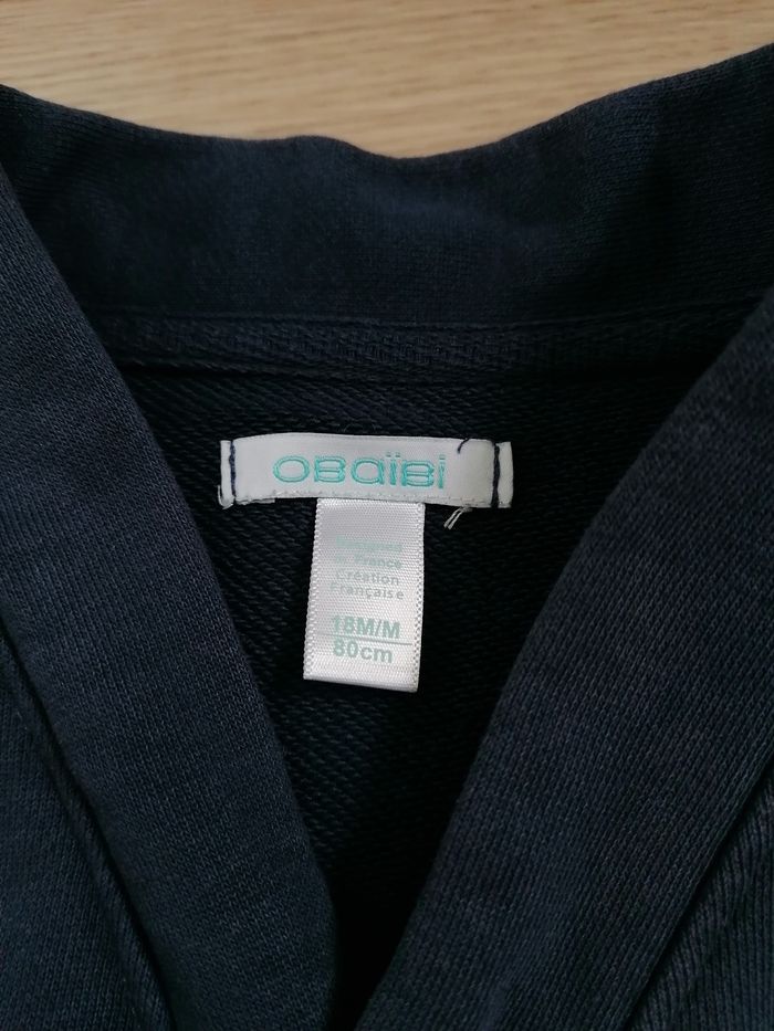 Gilet coton bleu marine 18 mois garçon Obaïbi - photo numéro 2