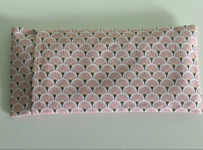 Bouillotte sèche / poche de froid thème évantails roses - photo numéro 3