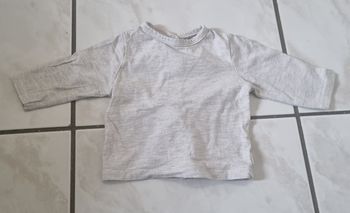 kiabi haut bébé beige manches longues t‑shirt basique coton taille 3 mois (56‑62 cm)