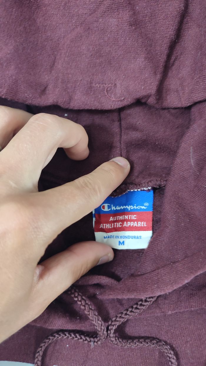 Vêtement Homme Sweatshirts Sweats pull à capuche bordeaux Champion taille M #Retrostreet - photo numéro 4