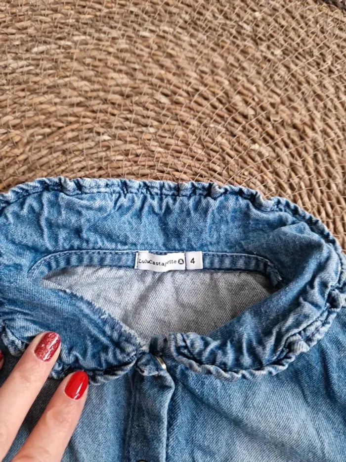 Jolie robe en jean Lulu Castagnette fille taille 4 ans - photo numéro 4