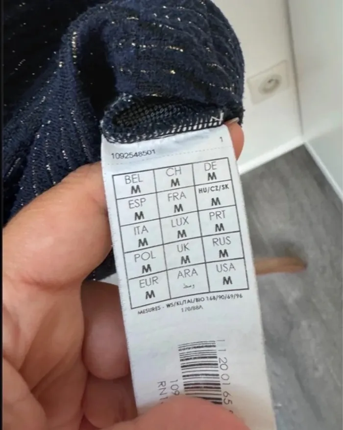 Robe bleu chiné Promod taille 38 ou M - photo numéro 3