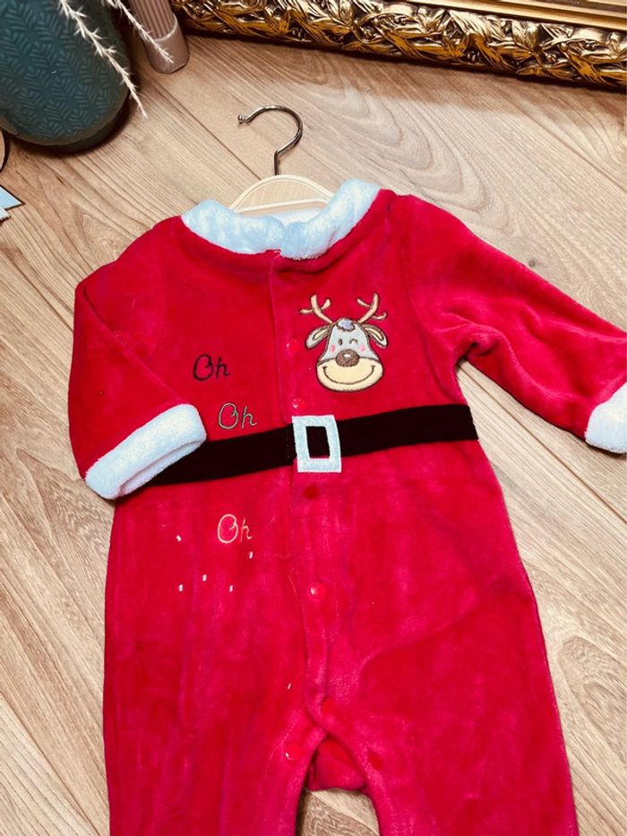 Taille 9 mois pyjama de Noël velours garçon rouge * oh oh oh * 💙 - photo numéro 3