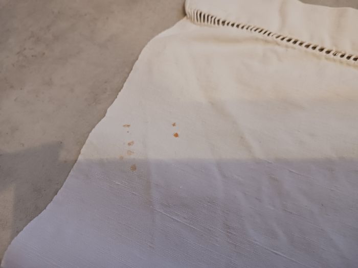 drap plat blanc vintage épais bordure ajourée pour lit 2 pers - photo numéro 2