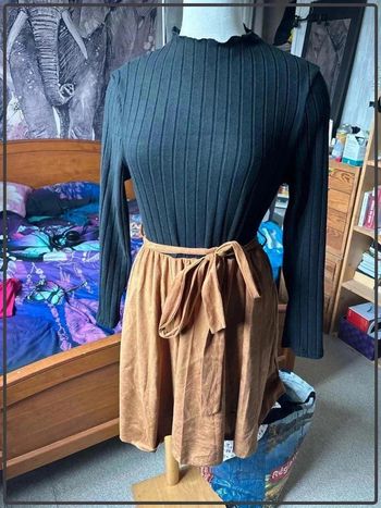Robe  manche  longue  bi  matière  taille 46 shein