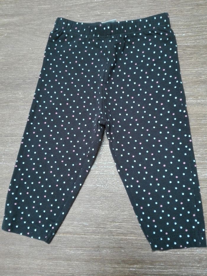 Lot 3 leggings gris bleu écossais pois - photo numéro 3