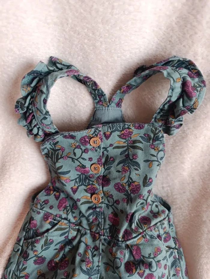 Salopette short en jean 12 mois tape à l'oeil - photo numéro 2