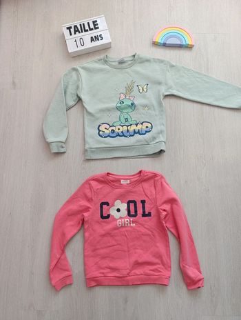 Lot 2 pulls sweats taille 10ans