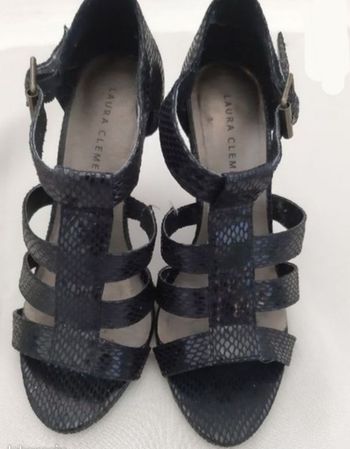 sandales noires à talons  / chaussures d'été - Laura Clément - pointure 36