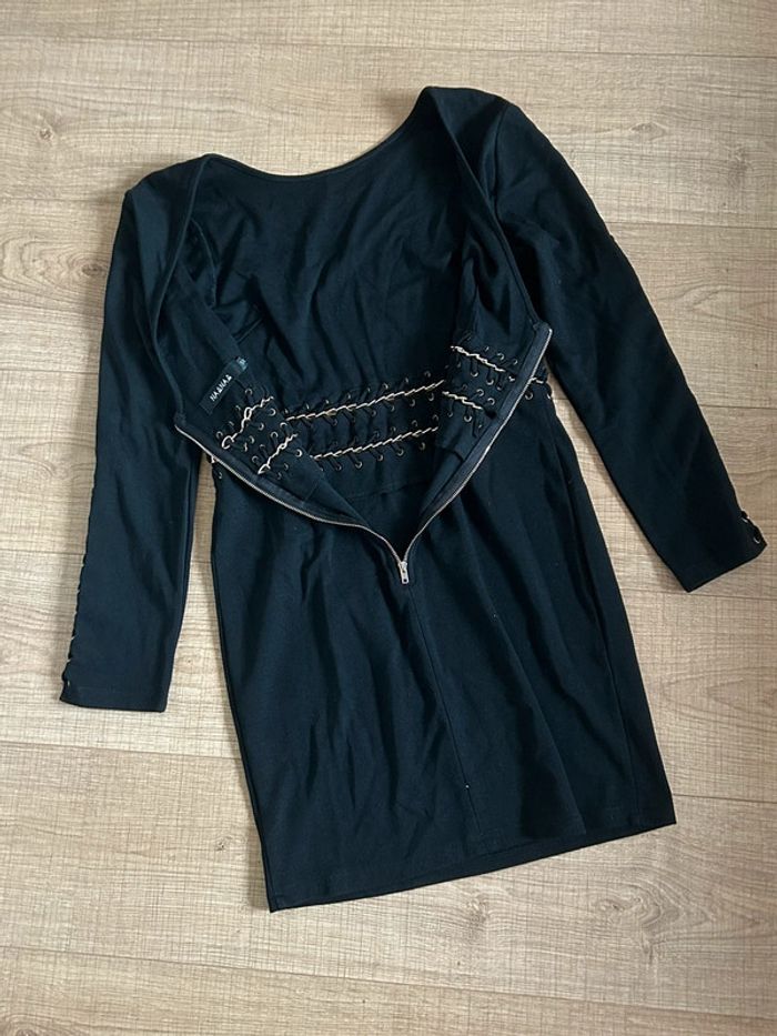 Robe noire et dorée NaaNaa taille US 10 jamais portée - photo numéro 13