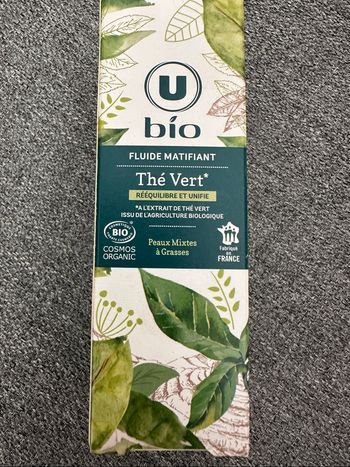 Fluide hydratant u bio thé vert  peaux mixtes grasses  50 ml neuf avec étiquette