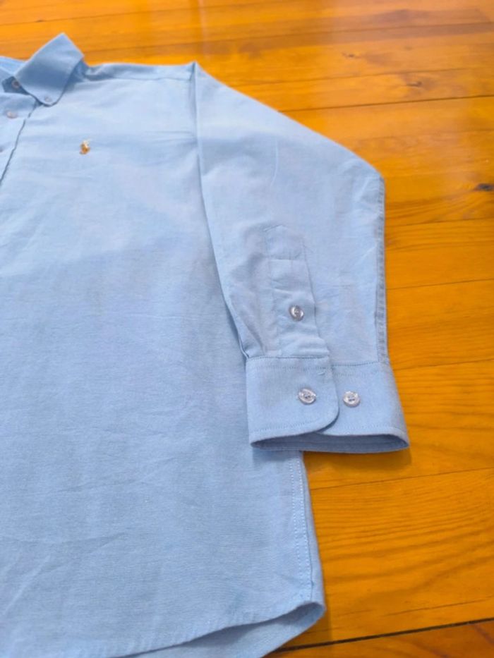 Chemise unie - Ralph Lauren - Yarmouth - Logo brodé premium - Bleu clair - Taille M - photo numéro 5