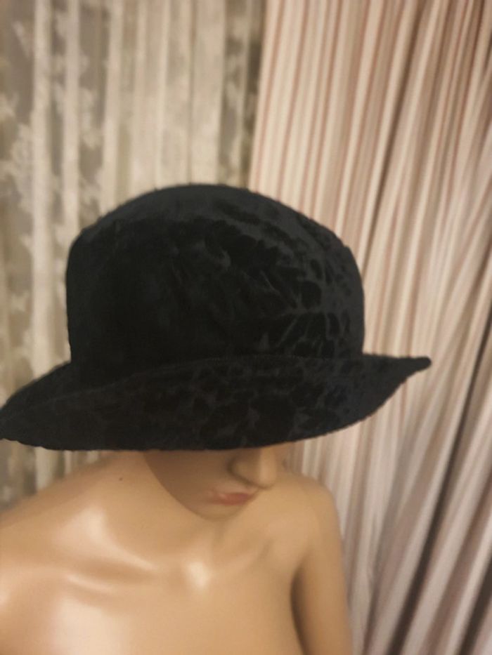 Chapeau noir style velour taille unique M - photo numéro 6