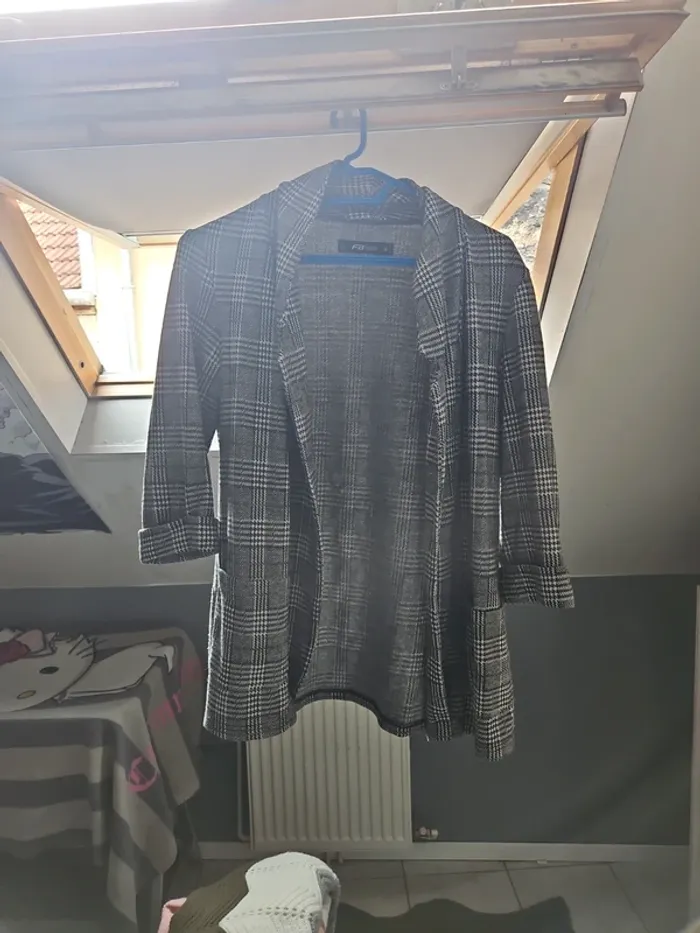 Veste 3/4 imprimé tweed