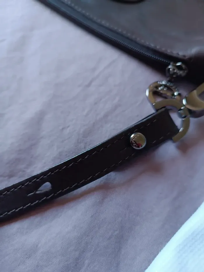 Petit sac porté épaule cuir marron longchamp neuf - photo numéro 5