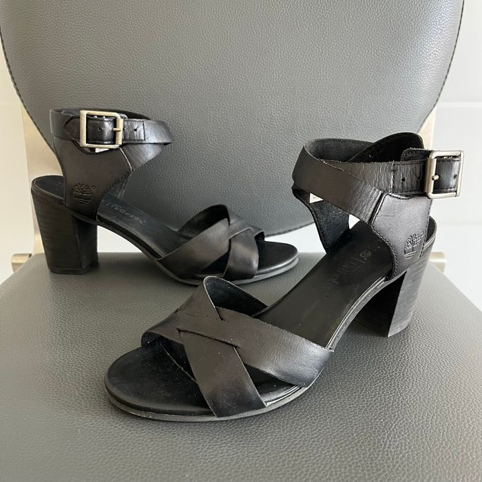 Sandales Timberland Fairhill Y-Strap cuir pleine fleur noir P. 36 comme neuves