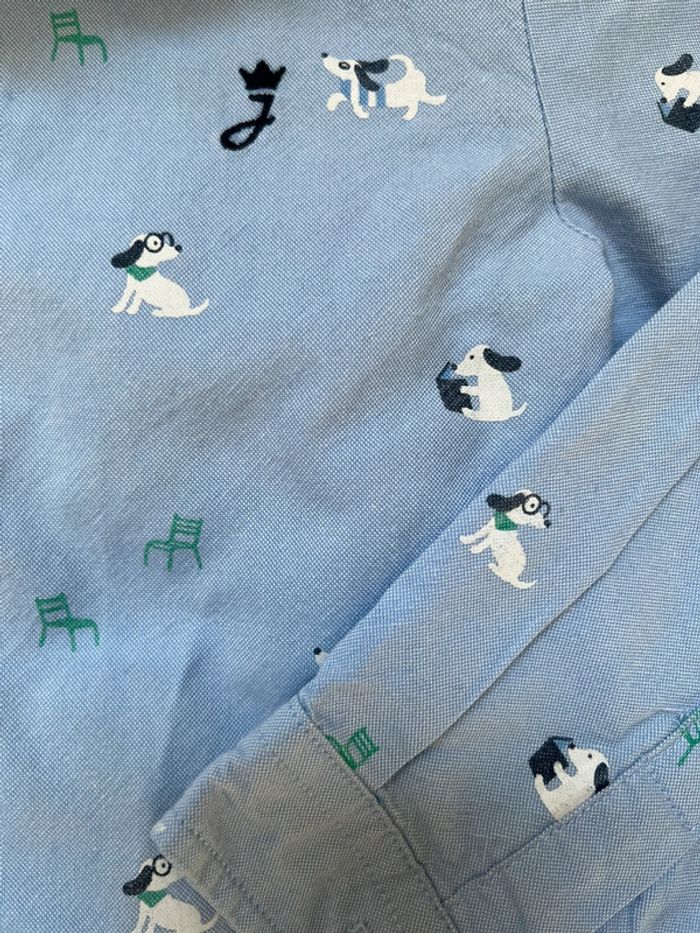 Chemise bleu manche longue motif chien Jacadi - taille 24 mois - photo numéro 3