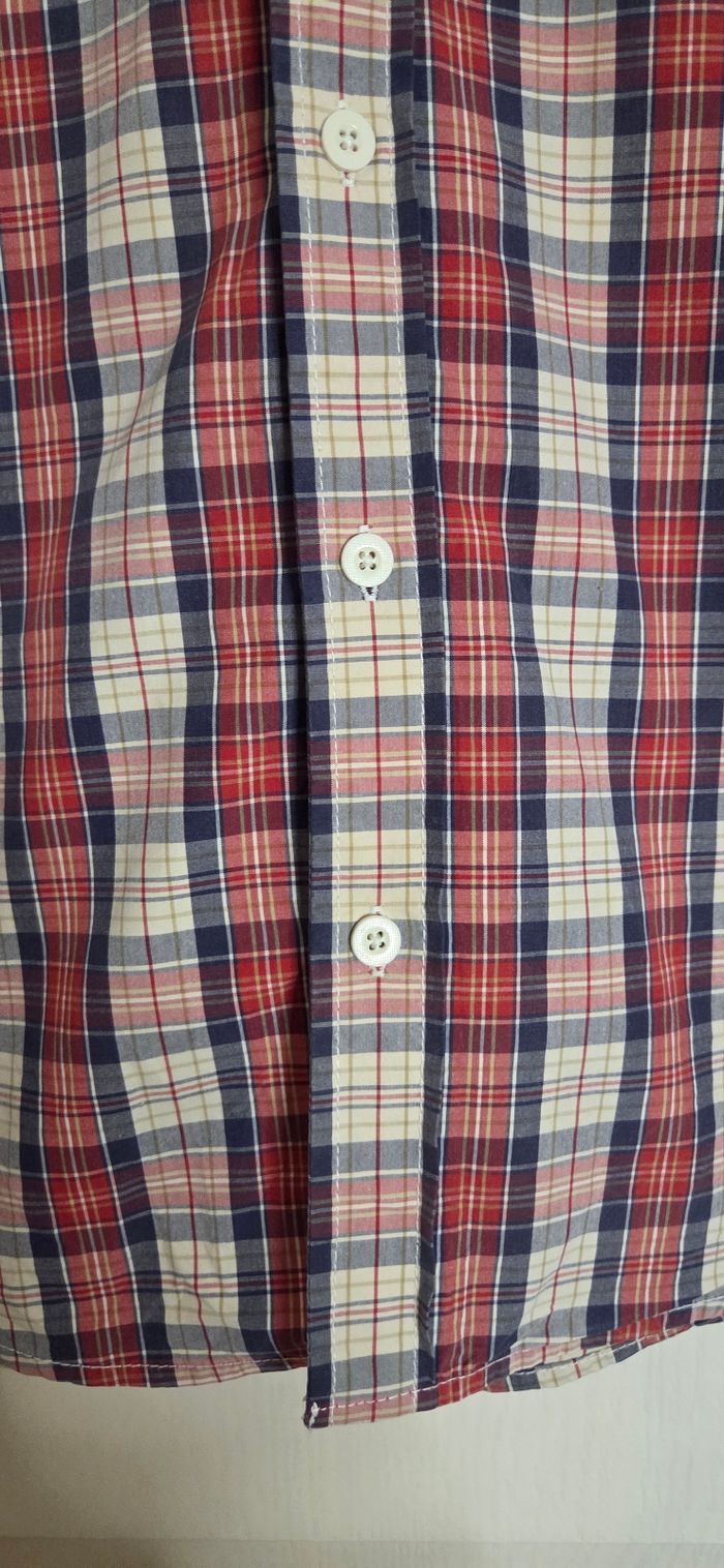 Chemise Superdry Shirt Shop L – 100% coton – Carreaux rouge marine beige – Neuve sans étiquette !o - photo numéro 2