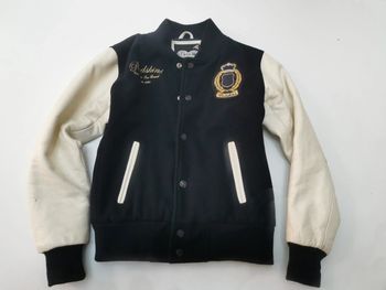 Veste teddy américaine laine et manche en vrai cuir