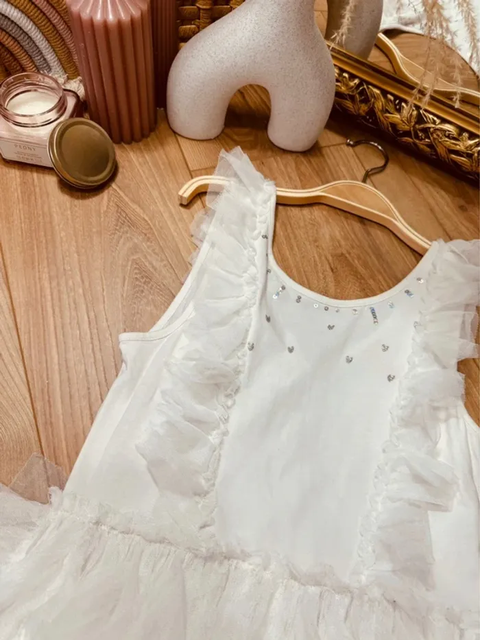 Taille 12 ans Robe longue cérémonie fille Orchestra blanche * tulle * 🌺 - photo numéro 3