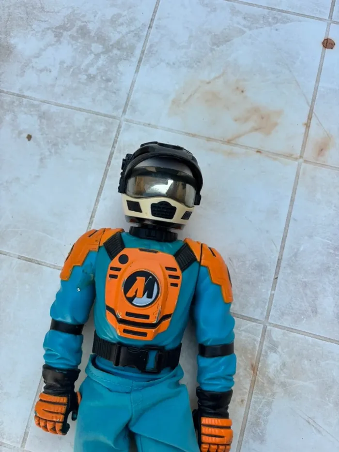 Figurine vintage Action Man Polar Bike Rider – Casque amovible – Bleu & orange - photo numéro 2