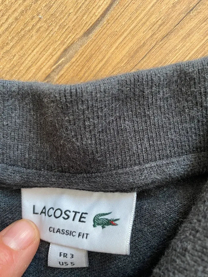Polo Lacoste homme gris anthracite – Taille S – Authentique – Boutons nacrés - photo numéro 3