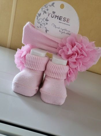 Ensemble bébé bandeau chaussette