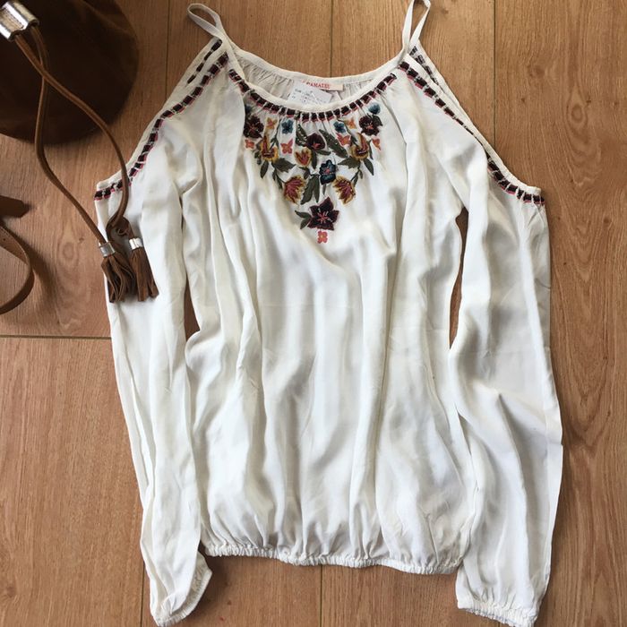 Blouse écrue broderie 🌼 Camaïeu 🌼 38 - photo numéro 4