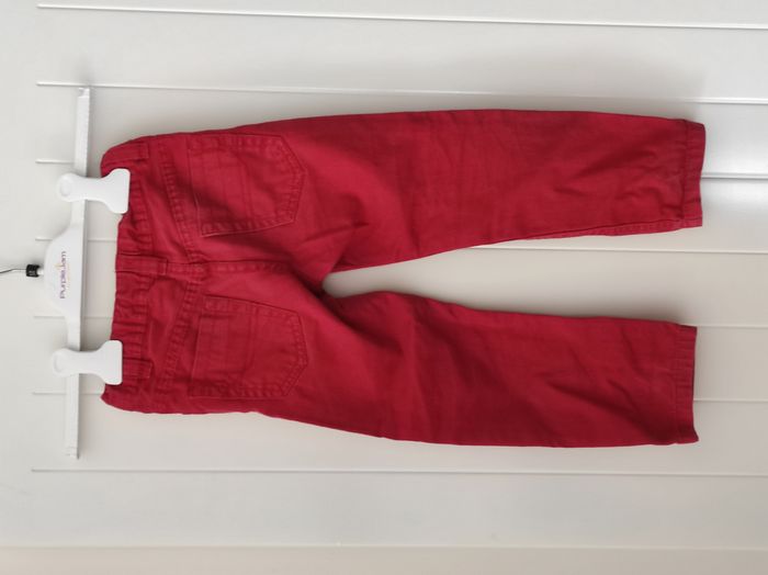 Pantalon garçon – 4 ans – toile de coton rouge - photo numéro 3