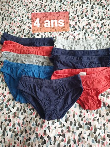Lot de 9 slips tex en 4 ans