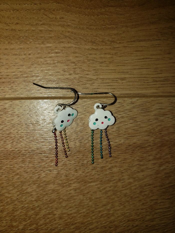1 paire de boucle d'oreille nuage - photo numéro 3