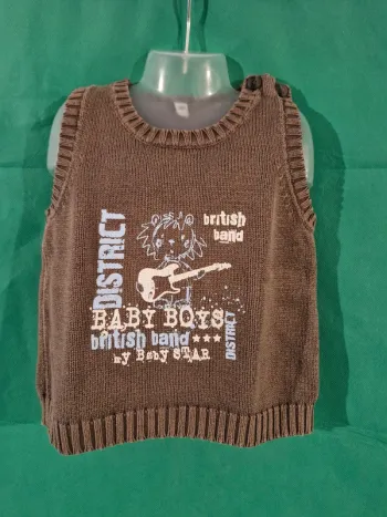 Gilet sans manches 18 mois marron Sans marque